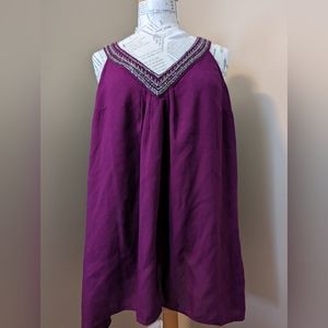 Lane Bryant Beaded Neckline Dressy Sleeveless Top Tank